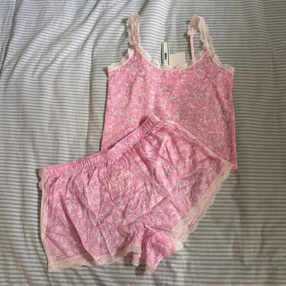 LoveShackFancy Other - PINK X LOVESHACKFANCY Lacey Cami and Silky Boxy Shorts